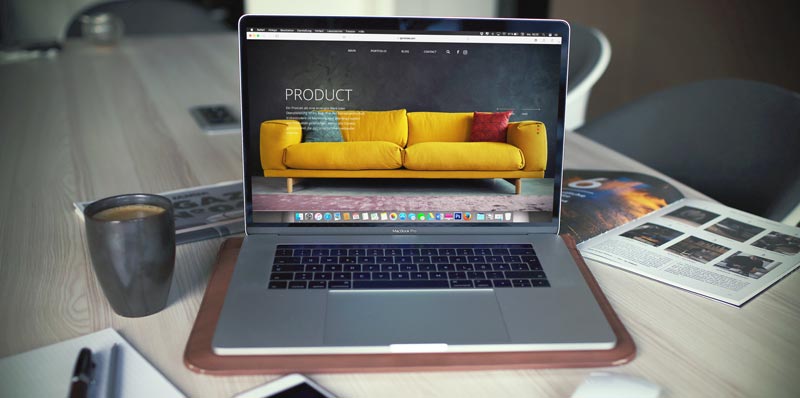 página web de una tienda de muebles