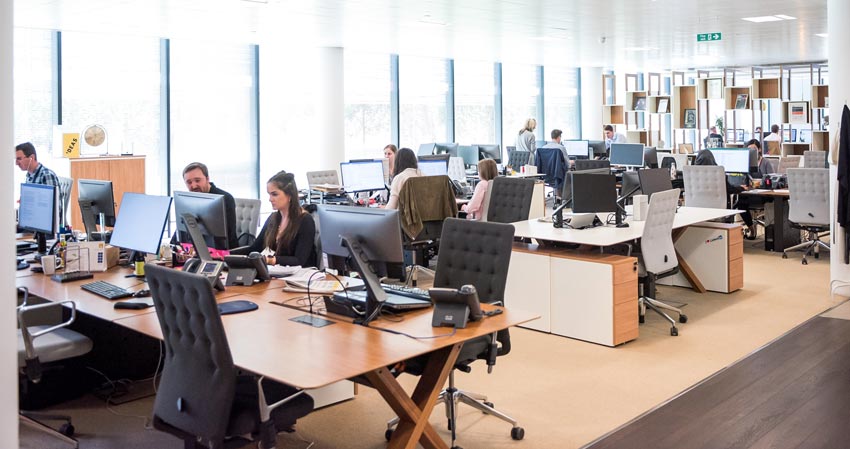 empleados en la oficina